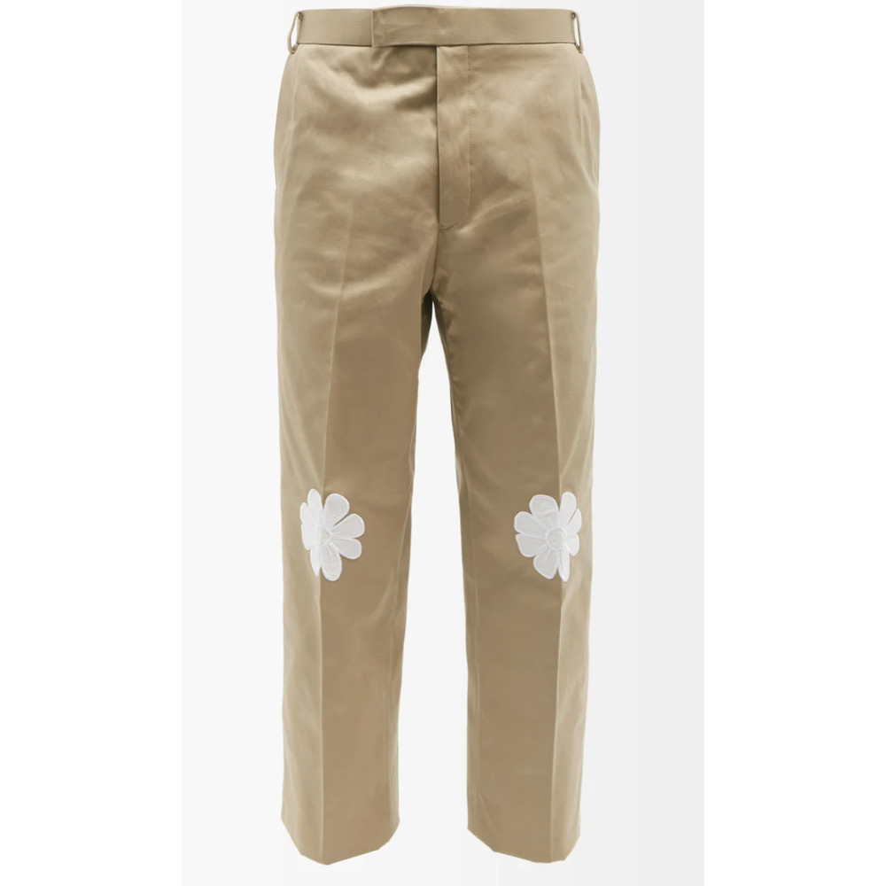 Thom Browne Flower Floral knee cotton trouser Tan size 2